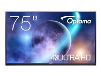 Optoma Creative Touch 5752RK+ - Classe de diagonale 75" 5-Series écran LCD rétro-éclairé par LED - interactive - avec écran tactile (multi-touches) - 4K UHD (2160p) 3840 x 2160 - Direct LED - noir H1F0C0KBW101