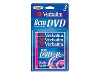 Verbatim - 3 x DVD-R (8cm) - 1.4 Go 4x - argent mat 43592