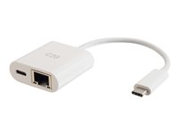 C2G USB C to Ethernet Adapter With Power Delivery - White - Adaptateur réseau - USB-C - Gigabit Ethernet x 1 - blanc 82407