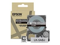 Epson LabelWorks LK-5ABJ - Mat - noir sur gris mat - rouleau (1,8 cm x 8 m) 1 cassette(s) boîte de suspension - ruban - pour LabelWorks LW-C410, LW-C610 C53S672087