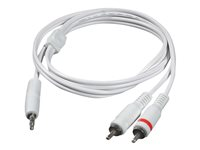 C2G - Câble audio - mini-phone stereo 3.5 mm mâle pour RCA mâle - 5 m - blindé - blanc - pour Apple iPod 80128