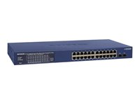 NETGEAR Smart GS724TP - Commutateur - L3 Lite - intelligent - 24 x 10/100/1000 (PoE+) + 2 x Gigabit SFP - de bureau, Montable sur rack - PoE+ (190 W) GS724TP-300EUS