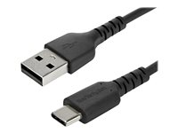 StarTech.com Câble de Chargement 1m USB A vers USB C - Cordon USB 2.0 vers USB-C à Charge/Synchronisation Rapides - Gaine TPE en Fibre Aramide M/M 3A Noir - Samsung S10/iPad Pro/Pixel (RUSB2AC1MB) - Câble USB - USB (M) droit pour 24 pin USB-C (M) droit - Thunderbolt 3 / USB 2.0 - 1 m - noir - pour P/N: CDP2HDUACP2, HB30AM4AB, HB31C2A2CME, HB31C3A1CME, SECTBLTDT, STNDTBLTMOB RUSB2AC1MB