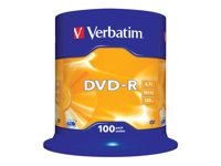 Verbatim - 100 x DVD-R - 4.7 Go 16x - argent mat - spindle 43549