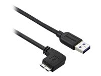 StarTech.com Câble Micro USB 3.0 slim - Cordon USB-A vers Micro-B à angle gauche de 1 m - USB 3.1 Gen 1 (5 Gb/s) - M/M - Câble USB - Micro-USB de type B (M) pour USB type A (M) - USB 3.0 - 1 m - connecteur à angle gauche - noir - pour P/N: HB30A4AIB, HB30AM4AB, HB30C4AIB, HB31C2A2CME, HB31C3A1CME, HB31C4AB USB3AU1MLS