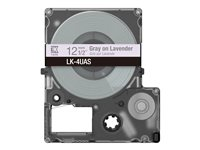 Epson LabelWorks LK-4UAS - Gris sur lavande - Rouleau (1,2 cm x 8 m) 1 cassette(s) boîte de suspension - cartouche de bande - pour LabelWorks LW-C410, LW-C610 C53S672107