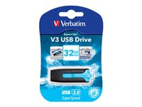 Verbatim Store 'n' Go V3 - Clé USB - 32 Go - USB 3.0 - bleu des Caraïbes 49182