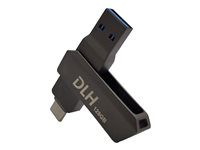 DLH Go - Clé USB - 128 Go - USB 3.2 Gen 1 / USB-C - gris DY-KU4972