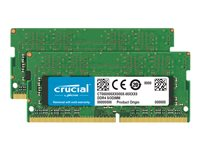 Crucial - DDR4 - kit - 16 Go: 2 x 8 Go - SO DIMM 260 broches - 2666 MHz / PC4-21300 - CL19 - 1.2 V - mémoire sans tampon - non ECC CT2K8G4S266M