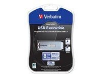 Verbatim Store 'n' Go USB Executive - Clé USB - 8 Go - USB 2.0 - argent 47340