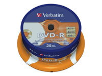 Verbatim Archival Grade - 25 x DVD-R - 4.7 Go 8x - surface imprimable par jet d'encre, surface imprimable avec photo - spindle 43634