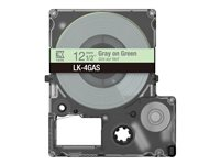 Epson LabelWorks LK-4GAS - Gris sur vert - Rouleau (1,2 cm x 8 m) 1 cassette(s) boîte de suspension - cartouche de bande C53S672105